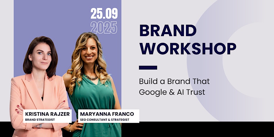 Kristina Rajzer and Maryanna Franco Brand Workshop poster
