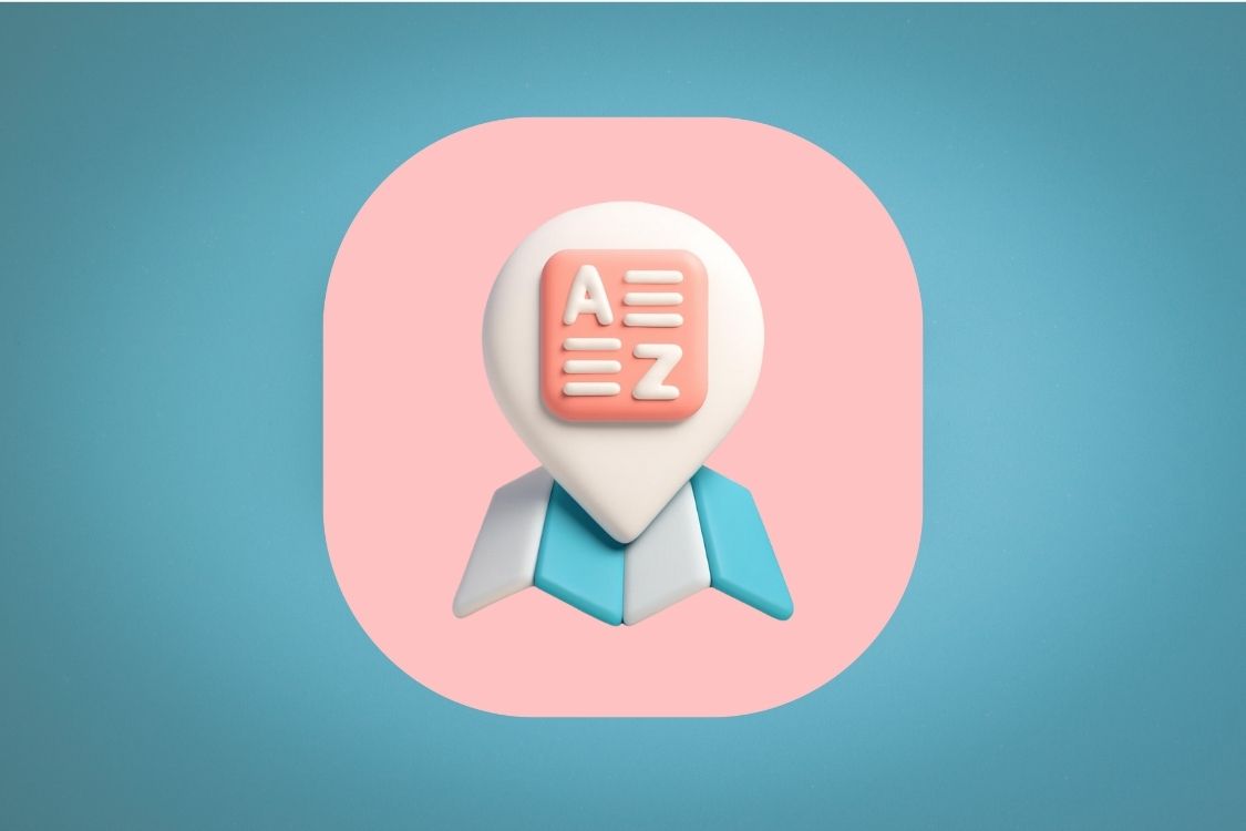 image with icon A to Z search